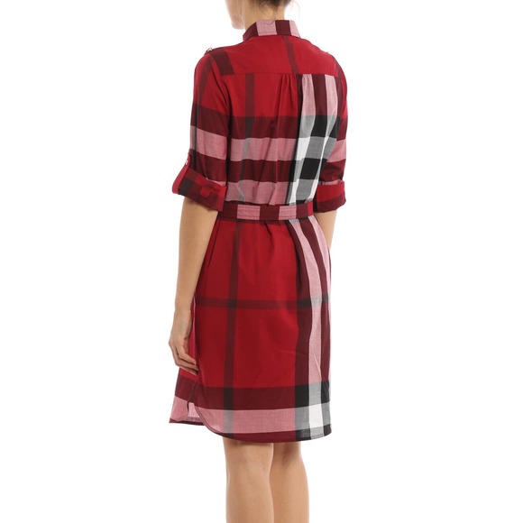 NWT BURBERRY KELSY PARADE RED CHECK COTTON BELTED DRESS US 6 / UK 8 / EU 40 $600 - Picture 8 of 12